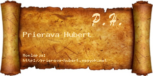 Prierava Hubert névjegykártya